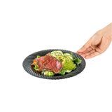 WAVE PLATE 9"dia 1/2"h MODERNA PLASTIC BLACK 40/cs