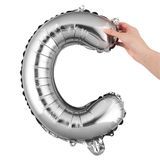 BALLOON LETTER "C" MYLAR 16" SELF-SEALING SILVER
