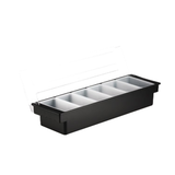 BAR CONDIMENT HOLDER (6)1-PINT 19-1/2x6x4-1/4" BLACK 6ea/cs