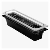 Cambro 22LPHP110 Half Size Long Black High Heat Plastic Food Pan, 2 1/2" Deep