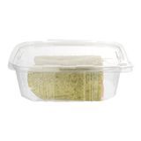 CONTAINER HINGED TAMPER RESIST 32oz 6-1/2"l PET CLEAR 100/cs