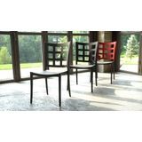 Grosfillex US647017 Plazza Stacking Side Chair, window back design, resin seat and frame, black (price per each, packed 4 per case)