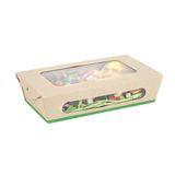 LUNCH BOX 35oz 8x4-3/4" WINDOW CMPST BAMBOO/ PLA NAT 200/cs