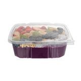CONTAINER HINGED TAMPER RESIST 48oz 8-1/4"l PET CLEAR 100/cs