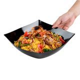 SERVING BOWL 128oz 12"sq 4"h PLASTIC BLACK 10/cs