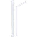 STRAW JUMBO FLEXIBLE 7-3/4"l WRAPPED WHITE 10000/cs