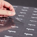 LABEL 2x1" PLASTIC CLEAR & WHT "ORGANIC" 100/cs