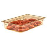 Cambro 14HP150 Full Size Amber High Heat Plastic Food Pan, 4" Deep