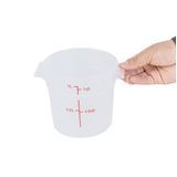 FOOD CONTAINER 1qt 5-1/4"dia 5"h PLASTIC TRANSLUCENT 10/cs