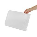 LID F/ POPLAR PLATE 15-1/4"sq 11-1/4"h PET CLEAR 25/cs