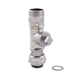 Allpoints 111-1298 Swivel Tee, 4-1/8" L, 1-20 thread, 3/8" NPT, star washer, chrome-plated, brass