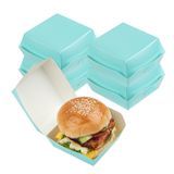 MINI BURGER BOX 2-3/4"sq PAPER TURQUOISE 100/cs
