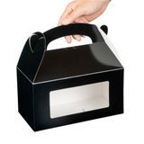 GABLE BOX w/WINDOW GREASEPROOF 9-1/2x5x5" PAPER BLACK 25/cs