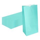 BAG PAPER 6x4x11-3/4" #8lb TURQUOISE 100/cs