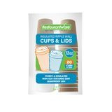 HOT CUP & WHITE LID 12oz PAPER RIPPLE WALL KRAFT 20/cs