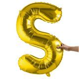 BALLOON LETTER "S" MYLAR 40" SELF-SEALING GOLD