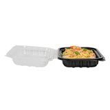 CLAMSHELL CONTAINER MW 24oz 9x6x3" PP BLK/ CLR 100/cs