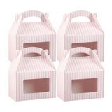 GABLE BOX w/ WINDOW 8-1/2"l 4-3/4"w PAPER PINK & WHT 25/cs