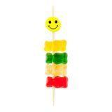 SKEWER BAMBOO 4" SMILEY FACE CMPST YELLOW/BLK/NAT 1000/cs