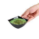 BOWL 8oz 4-1/2"sq 2"h MODERNA PLASTIC BLACK 10/cs