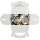 GABLE/ LUNCH BOX COMPOSTABLE 6x3-1/2" PAPER PLAID 100/cs