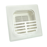 Allpoints 102-1190 Floor Strainer, 8" x 8", 4-1/4" deep floor opening, square, plastic, white