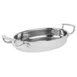 10-inch Miramar display cookware oval 18-8 grade stainless steel au gratin pan in mirror finish, Vollrath 49420