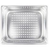 Half-size 4" deep super pan v perforated stainless steel steam table pan, Vollrath 30243