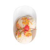 BASEBALL HELMET ICE CREAM BOWL 8oz 2-1/2"h PLASTIC WHT 10/cs