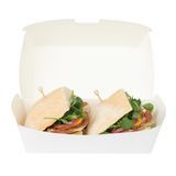 CLAMSHELL HOT DOG 6-3/4x3-1/2" 3-1/2"h PAPER WHITE 100/cs