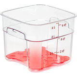 Commercial foodservice essential, camsquare food container 6qt pc freshpro clear/red 6ea/cs for reliable daily service, Cambro 6SFSPROCW135