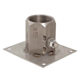 Allpoints 103-1118 Drain Valve, 4-1/32" L x 5-1/2" W, 2" NPT, (4) 23/32 screws, silver, NSF