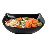 BOWL 32oz 7-3/4"sq 2-1/4"h MODERNA PLASTIC BLACK 10/cs