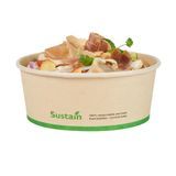 SALAD CONTAINER 25oz 6"dia CMPST PLA/ BAMBOO KRAFT 50/cs