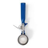 #16 Disher, round, 2 oz. capacity, 18-8 stainless with one-piece color coded dark blue plastic handle, USA Made, Vollrath 47143