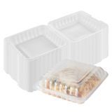 CLAMSHELL 40oz 9"sq 3"h MW PLASTIC CLEAR 50/cs