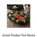 (FD) TRAY PARTY 14x21" OVAL PLASTIC BLACK 20ea/cs