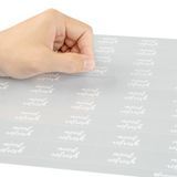 LABEL 2x1" PLASTIC CLEAR & WHT "MOOD REFRESH" 100/cs