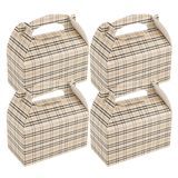 GABLE/ LUNCH BOX COMPOSTABLE 9-1/2x5" PAPER PLAID 25/cs