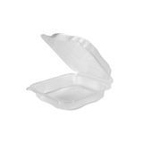 TAKEOUT HINGED 9x9x3" XL POLYPRO CLEAR CLOVER 150/cs