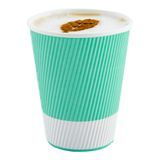 HOT CUP 12oz PAPER RIPPLE WALL LIGHT GREEN 500/cs