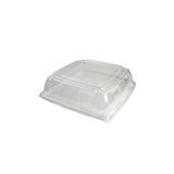 (FD) LID DOME F/12" SQ PULP PLATTER PET 12.5"SQ 2.9"h CLEAR 25/cs