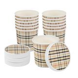 LID F/ SOUP CONTAINER 12oz PAPER PLAID 25/cs