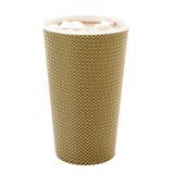 HOT CUP 16oz PAPER SPIRAL WALL MOCHA PIN CHECK 500/cs