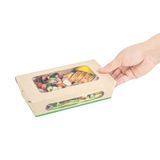 LUNCH BOX 35oz 8x4-3/4" WINDOW CMPST BAMBOO/ PLA NAT 200/cs