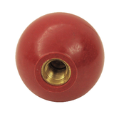 Allpoints 22-1515 Ball Knob, 3/8-24 thread, 1-5/8" OD, red, phenolic rubber