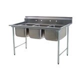 Eagle 414-18-3-X 414 Series Sink, three compartment, 65-1/2"W x 31-3/4"D, 430 stainless steel top with 304 stainless steel sink bowls, 18" wide x 24"