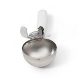 #6 Disher, round bowl, 3-1/8" bowl dia., 5-1/3 oz. capacity, 18-8 stainless with one-piece color coded white plastic handle, USA Made, Vollrath 47139