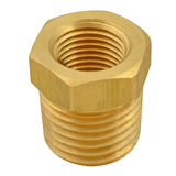 Allpoints 117-1028 Hex Bushing, 3/8" x 1/4" NPT, brass