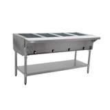 Eagle SDHT4-240 Hot Food Table, electric, 63-1/2"W, (4) 12" x 20" (dry) wells with infinite controls, stainless steel top, stainless steel undershelf